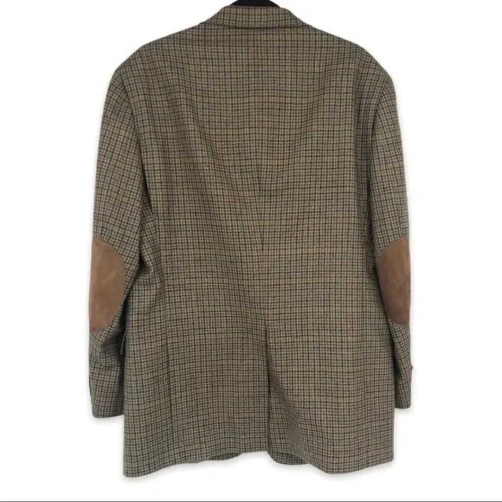 SOLD! Austin Reed Houndstooth Elbow Patch Blazer Size 43R - Picture 3 of 15